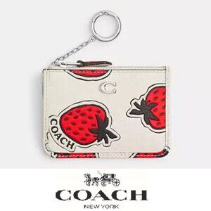 Coach White and Red Strawberry Wallet